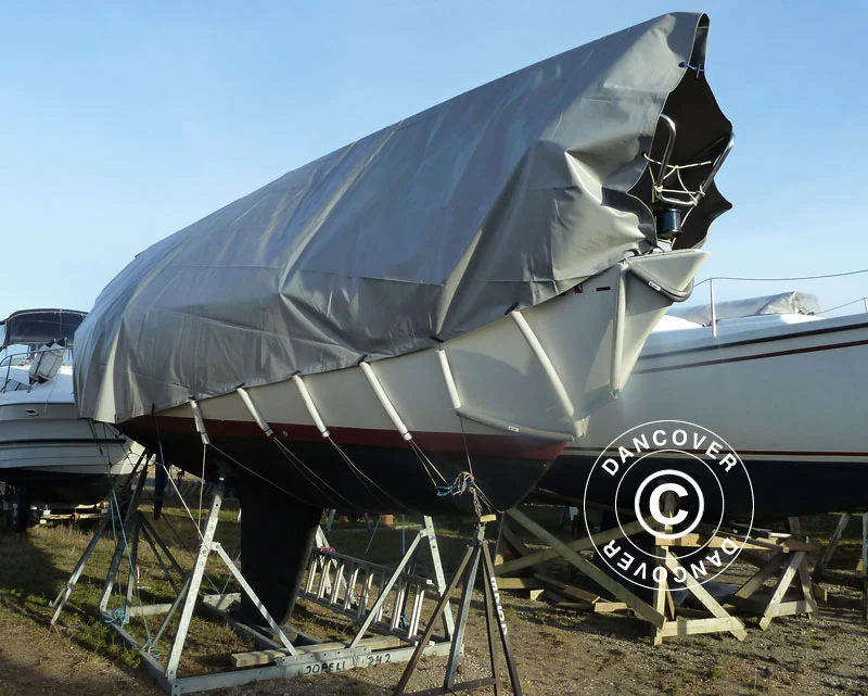 Presenning 5x7m, PVC 500g/m², Grå - Image 2