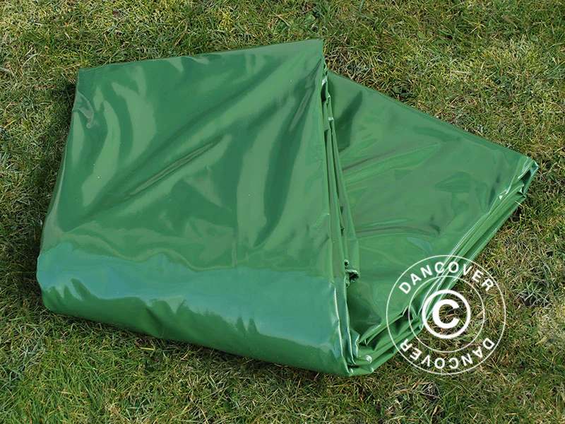 Presenning 6x8m, PVC 600g/m², Grønn, Flammehemmende - Image 3