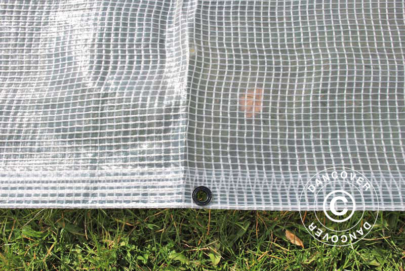 Presenning 8x10m, Nettingforsterket PE 200g/m², Transparent - Image 5