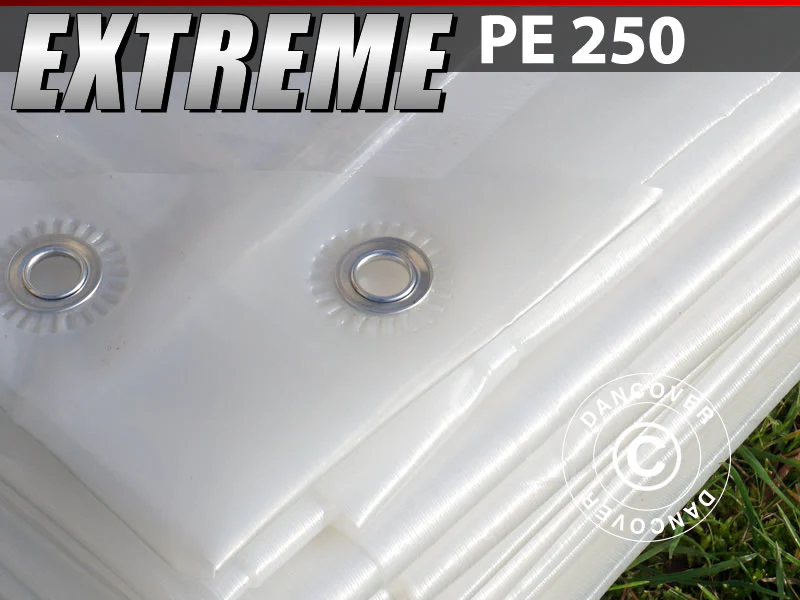 Presenning 8x14m, PE 250g/m², Transparent