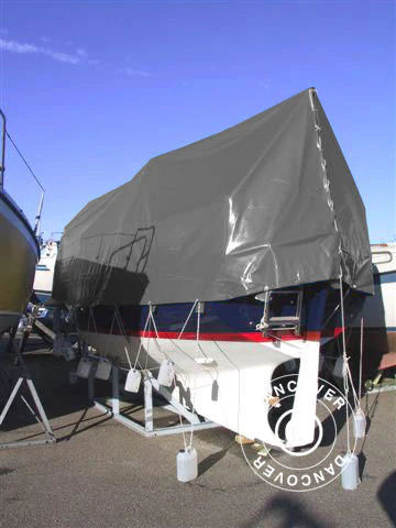 Presenning 8x14m, PVC 500g/m², Grå - Image 2