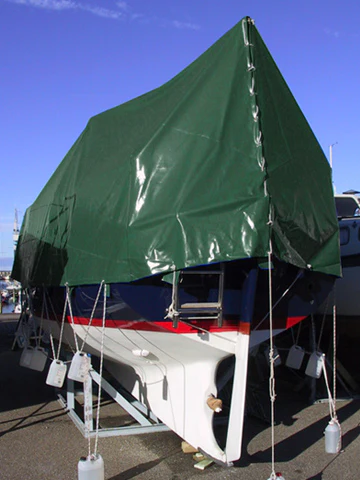 Presenning 8x14m, PVC 600g/m², Grønn, Flammehemmende - Image 2