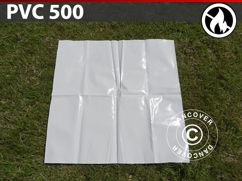 PVC til reparasjon av brannhemmende partytelt, 500g/m², 1x1m, hvit