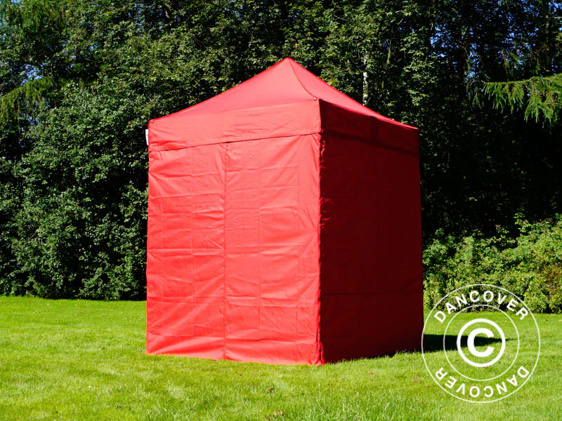 Quick-up telt FleXtents Basic v.2, 2x2m Rød, inkl. 4 sider - Image 11