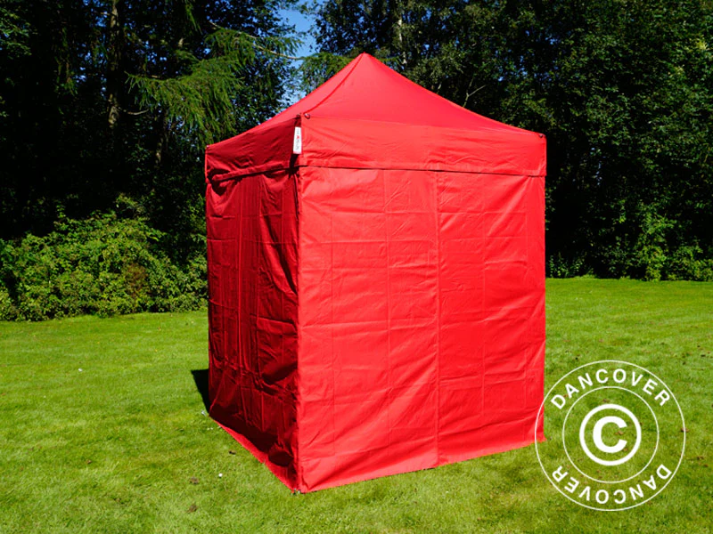 Quick-up telt FleXtents Basic v.2, 2x2m Rød, inkl. 4 sider - Image 12