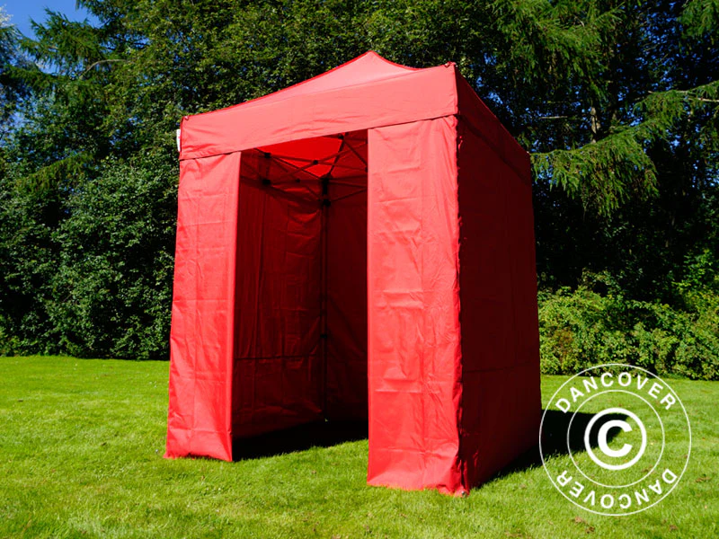 Quick-up telt FleXtents Basic v.2, 2x2m Rød, inkl. 4 sider - Image 13