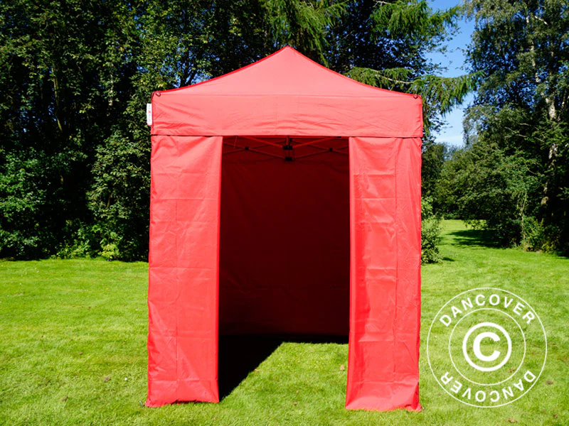 Quick-up telt FleXtents Basic v.2, 2x2m Rød, inkl. 4 sider - Image 2