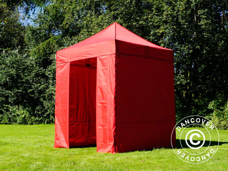 Quick-up telt FleXtents Basic v.2, 2x2m Rød, inkl. 4 sider - Image 3