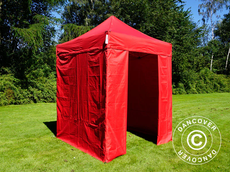 Quick-up telt FleXtents Basic v.2, 2x2m Rød, inkl. 4 sider - Image 4