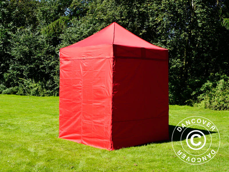 Quick-up telt FleXtents Basic v.2, 2x2m Rød, inkl. 4 sider - Image 6