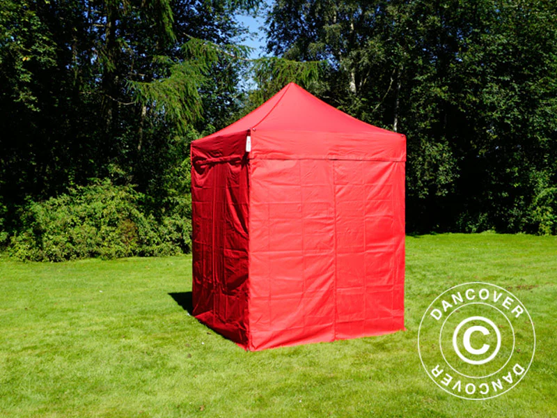 Quick-up telt FleXtents Basic v.2, 2x2m Rød, inkl. 4 sider - Image 8