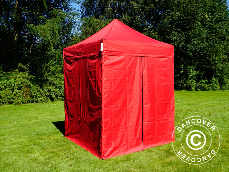 Quick-up telt FleXtents Basic v.2, 2x2m Rød, inkl. 4 sider - Image 9