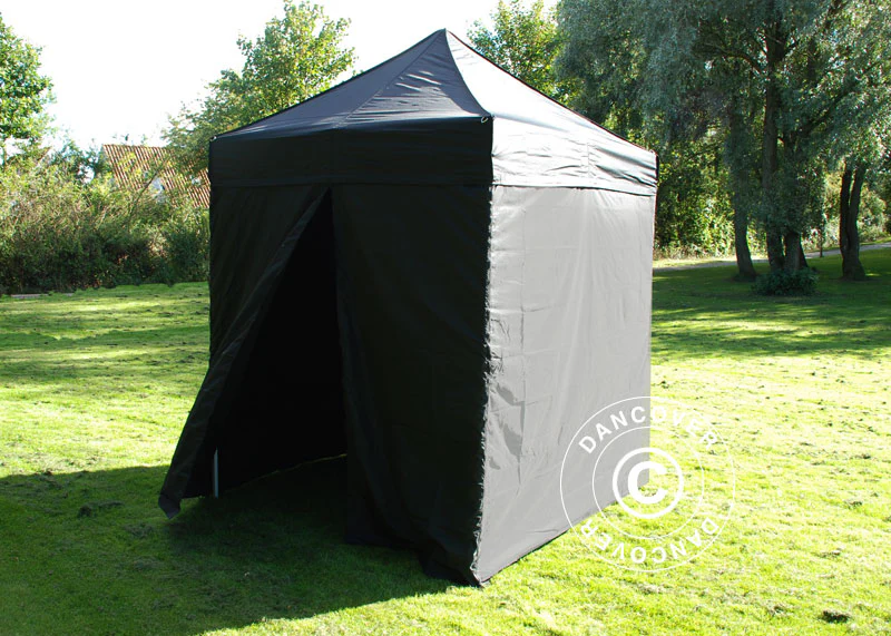 Quick-up telt FleXtents Basic v.2, 2x2m Svart, inkl. 4 sider - Image 3