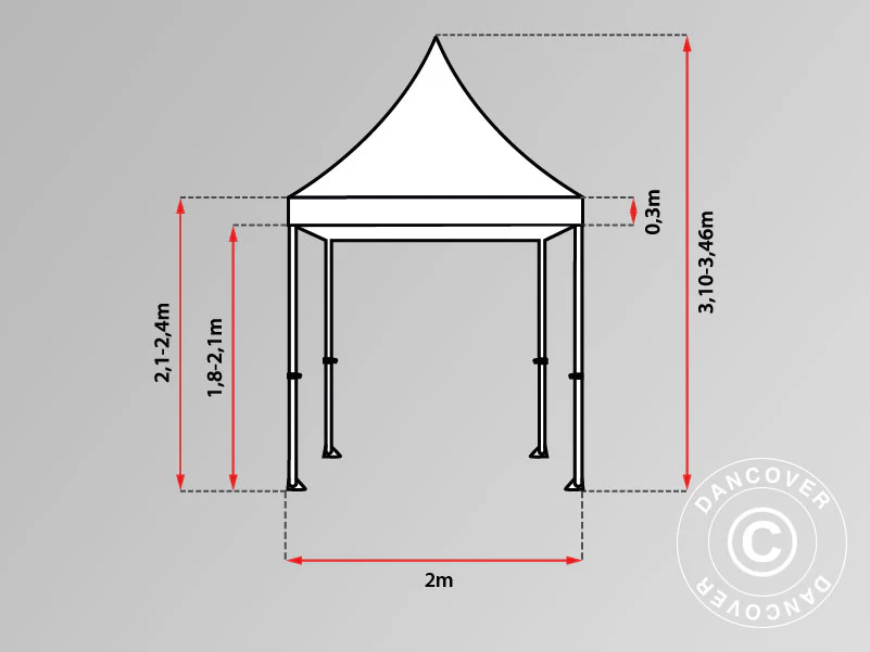 Quick-up telt FleXtents PRO 2x2m Blå - Image 6