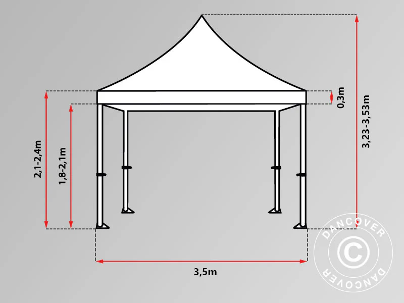Quick-up telt FleXtents PRO 3,5x3,5m Svart - Image 6