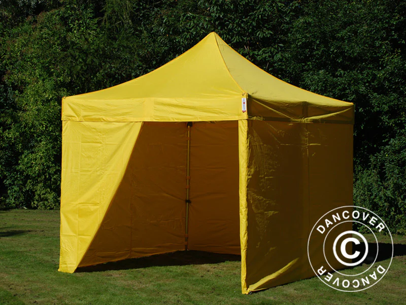 Quick-up telt FleXtents PRO 3x3m Gul, inkl. 4 sider - Image 12