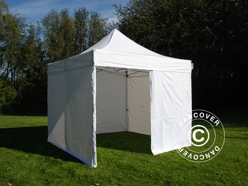 Quick-up telt FleXtents PRO 3x3m Hvit, Flammehemmende, inkl. 4 sider - Image 3