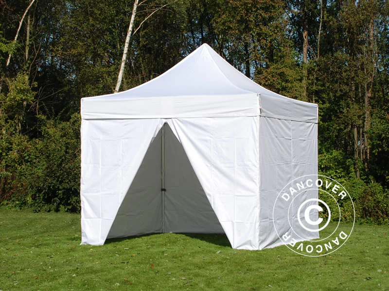 Quick-up telt FleXtents PRO 3x3m Hvit, Flammehemmende, inkl. 4 sider - Image 7