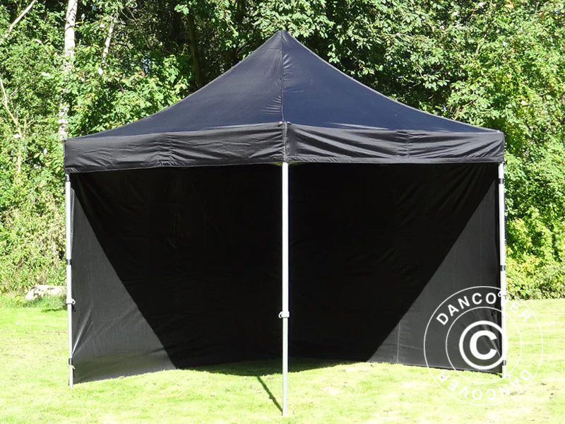 Quick-up telt FleXtents PRO 3x3m Svart, Flammehemmende, inkl. 4 sider - Image 14