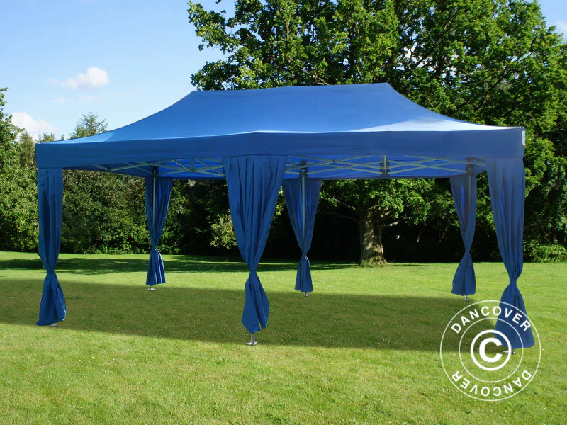 Quick-up telt FleXtents PRO 3x6m Blå, inkl. 6 dekorative gardiner - Image 2