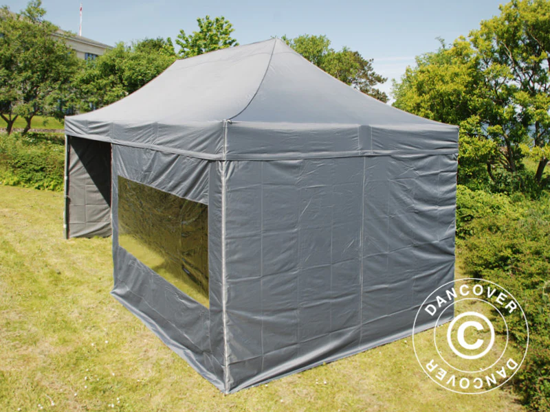 Quick-up telt FleXtents PRO 3x6m Grå, inkl. 6 sider - Image 7