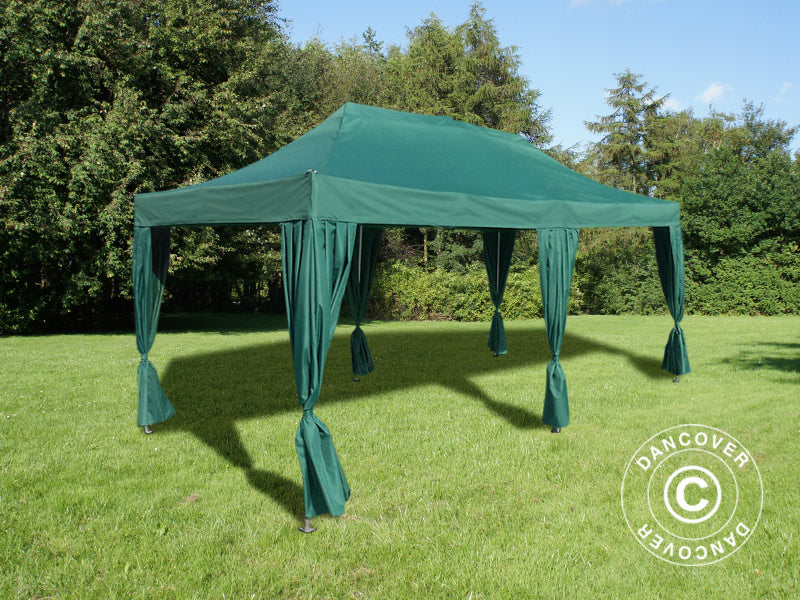 Quick-up telt FleXtents PRO 3x6m Grønn, inkl. 6 dekorative gardiner - Image 2