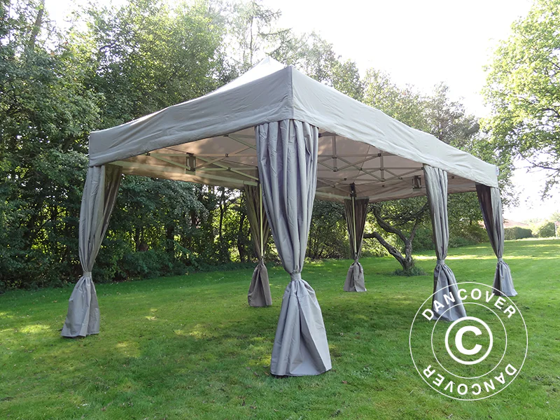 Quick-up telt FleXtents PRO 3x6m Latte, inkl. 6 dekorative gardiner - Image 2