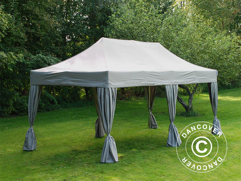 Quick-up telt FleXtents PRO 3x6m Latte, inkl. 6 dekorative gardiner - Image 4