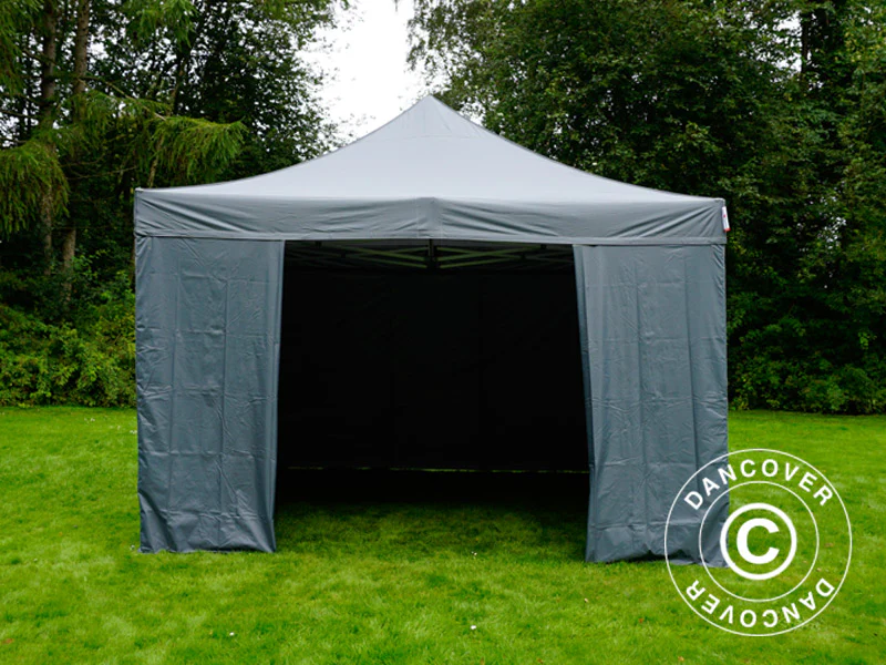 Quick-up telt FleXtents PRO 4x4m Grå, inkl. 4 sider - Image 9