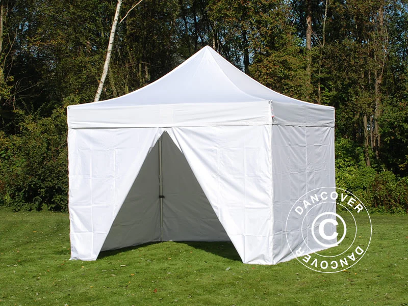Quick-up telt FleXtents PRO 4x4m Hvit, Flammehemmende inkl. 4 sider - Image 3