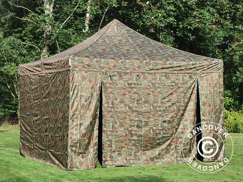 Quick-up telt FleXtents PRO 4x4m Kamuflasje, inkl. 4 sider - Image 3