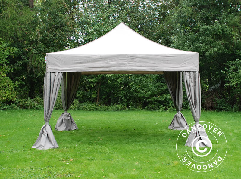 Quick-up telt FleXtents PRO 4x4m Latte, inkl. 4 dekorative gardiner - Image 3