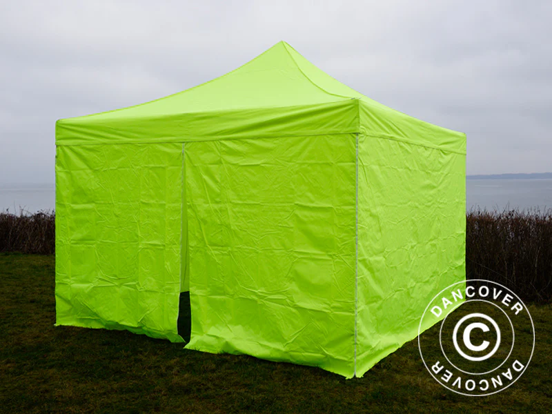 Quick-up telt FleXtents PRO 4x4m Neongul/grønn, inkl. 4 sider - Image 4