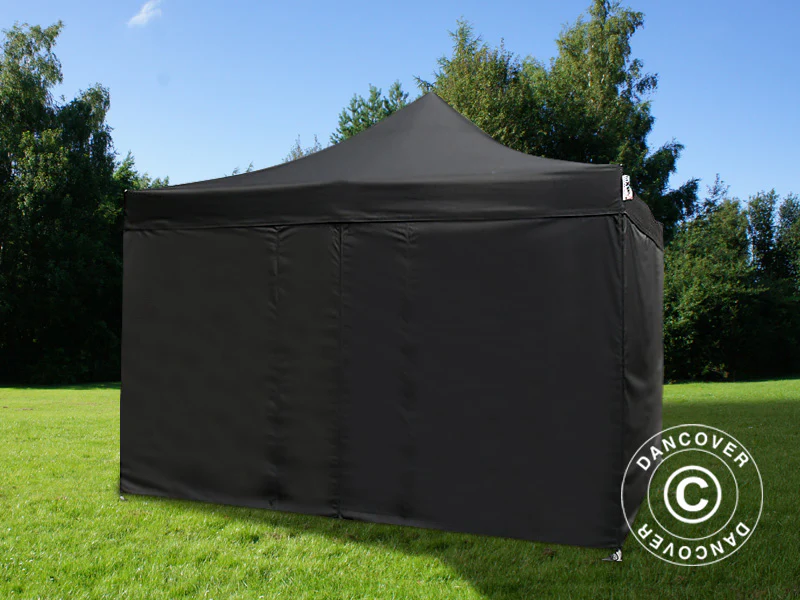 Quick-up telt FleXtents PRO 4x4m Svart, Flammehemmende, inkl. 4 sider - Image 5