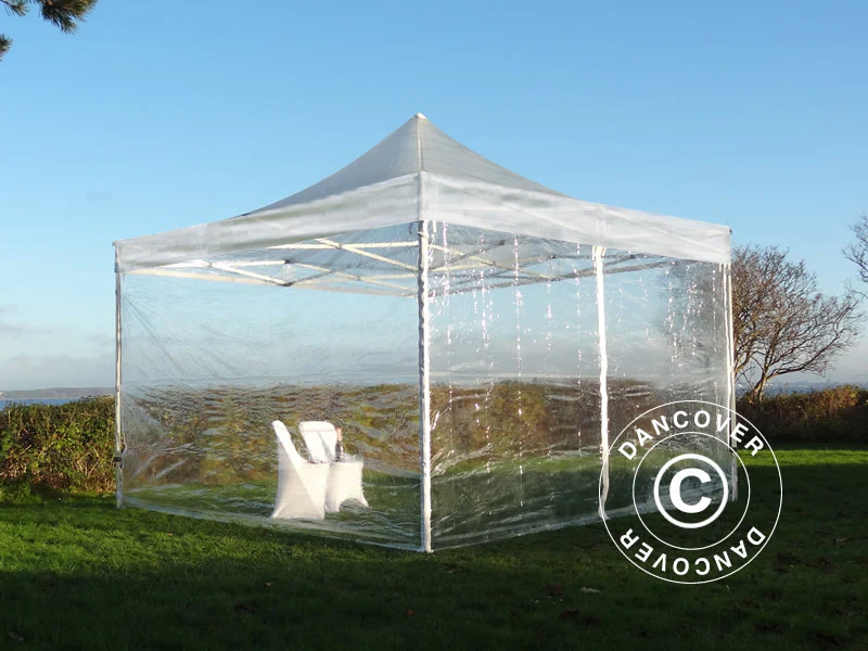 Quick-up telt FleXtents PRO 4x4m Transparent, inkl. 4 sider - Image 3