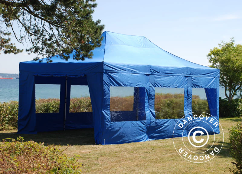 Quick-up telt FleXtents PRO 4x6m Blå, inkl. 8 sider - Image 5