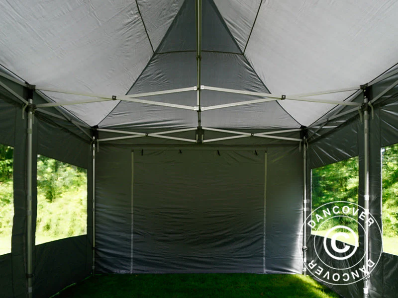 Quick-up telt FleXtents PRO 4x6m Grå, inkl. 8 sider - Image 9