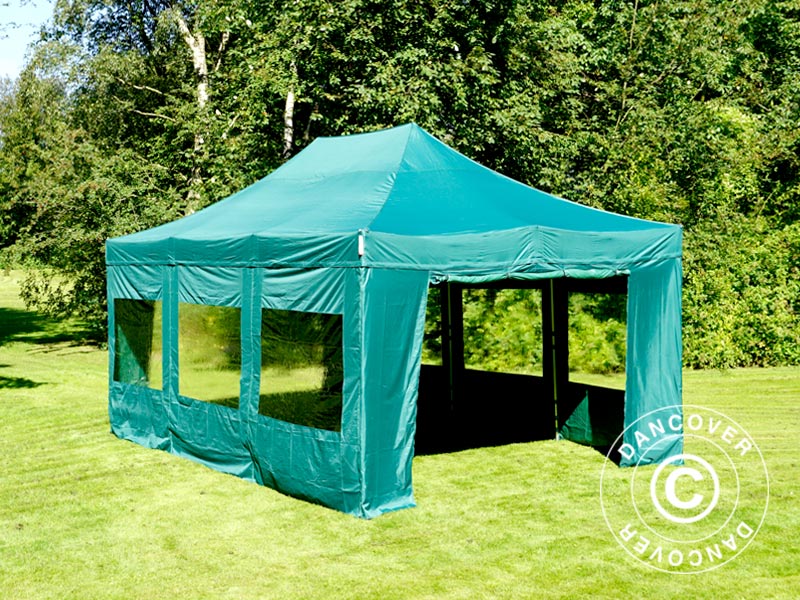 Quick-up telt FleXtents PRO 4x6m Grønn, inkl. 8 sider - Image 9
