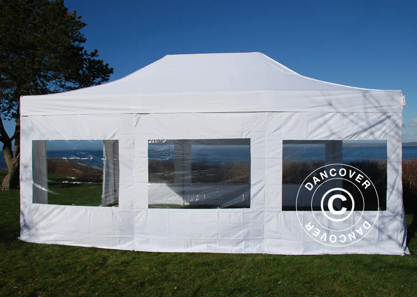 Quick-up telt FleXtents PRO 4x6m Hvit, Flammehemmende inkl. 8 sider - Image 2