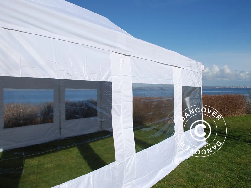 Quick-up telt FleXtents PRO 4x6m Hvit, Flammehemmende inkl. 8 sider - Image 5