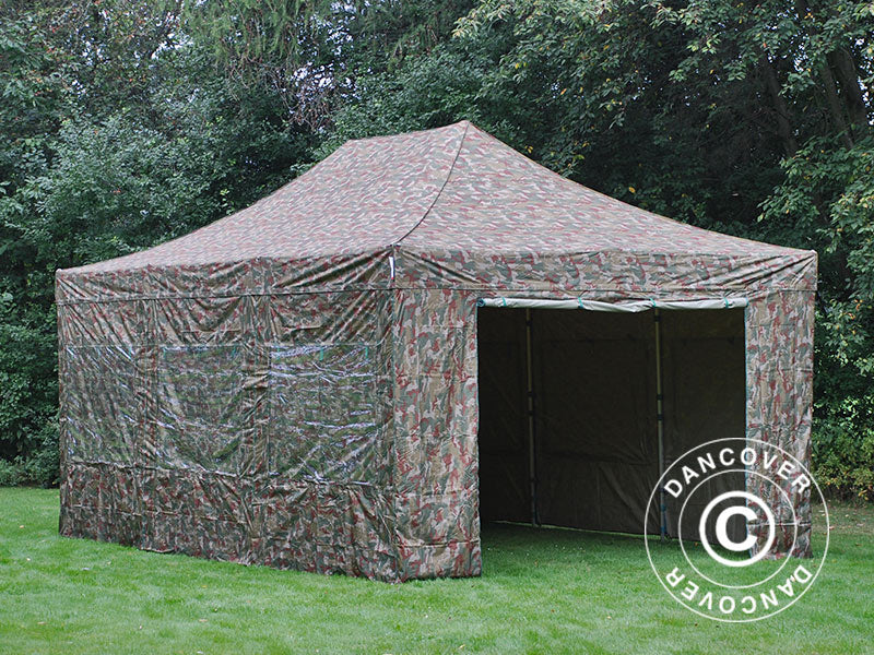 Quick-up telt FleXtents PRO 4x6m Kamuflasje, inkl. 8 sider - Image 6