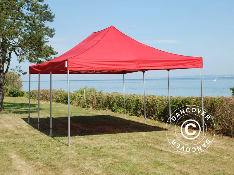 Quick-up telt FleXtents PRO 4x6m Rød, inkl. 8 sider - Image 5