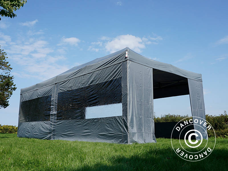 Quick-up telt FleXtents PRO 4x8m Grå, inkl. 6 sider - Image 9