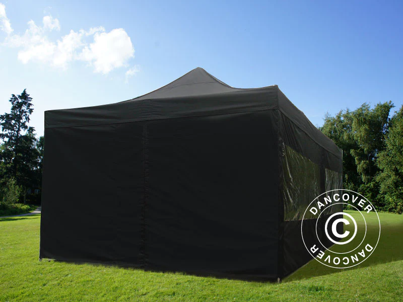 Quick-up telt FleXtents PRO 4x8m Svart, inkl. 6 sider - Image 5