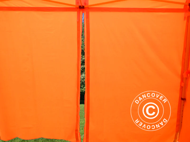 Quick-up telt FleXtents PRO Arbeidstelt 3x3m Oransje reflekterende, inkl. 4 sider - Image 10