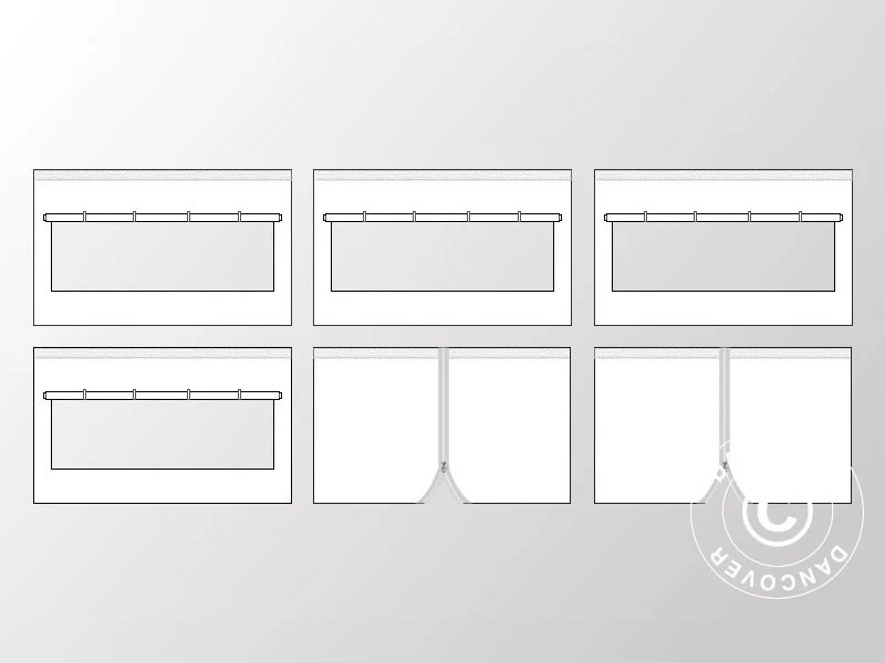 Quick-up telt FleXtents® PRO, Medisinsk & nødtelt, 3x6m, rød/hvit, inkl. 6 sidevegger - Image 3
