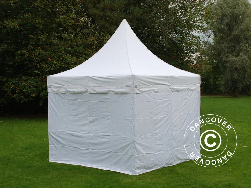 Quick-up telt FleXtents PRO Peak Pagoda 3x3m Hvit, inkl. 4 sider - Image 4