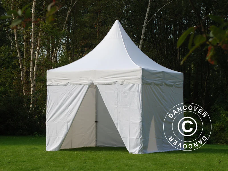 Quick-up telt FleXtents PRO Peak Pagoda 3x3m Hvit, inkl. 4 sider - Image 5