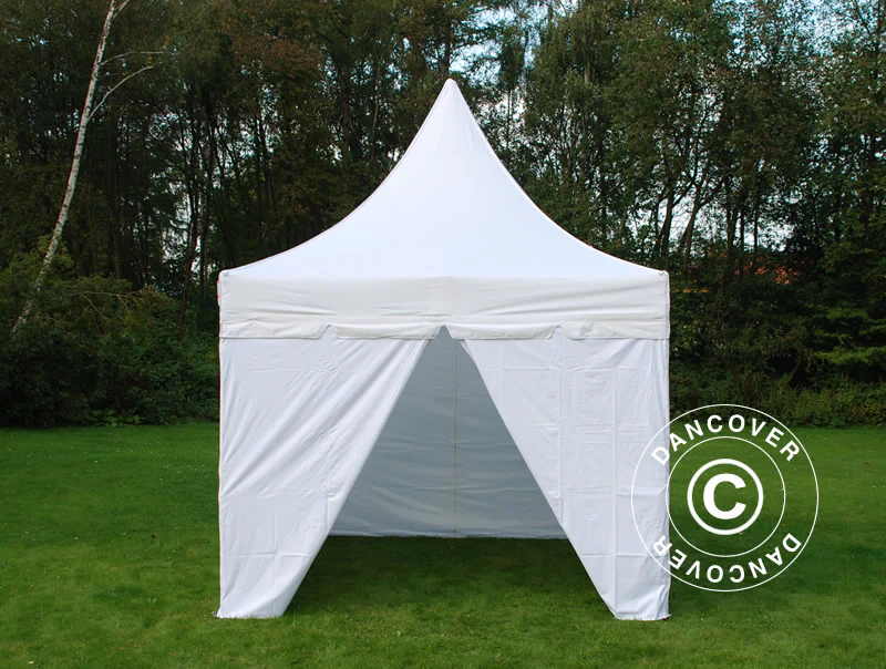 Quick-up telt FleXtents PRO Peak Pagoda 3x3m Hvit, inkl. 4 sider - Image 6