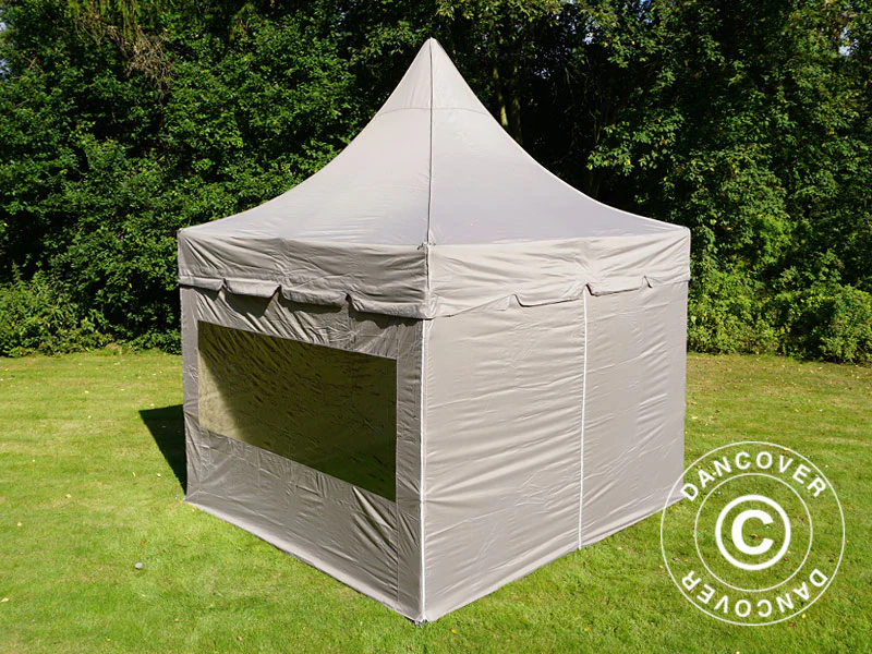 Quick-up telt FleXtents PRO Peak Pagoda 3x3m Latte, inkl. 4 sidevegger - Image 11